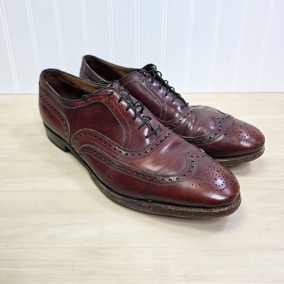 Allen Edmonds McAllister Wingtip Oxford Men Size 12 D Burgundy Brogue Shoes READ main image 4